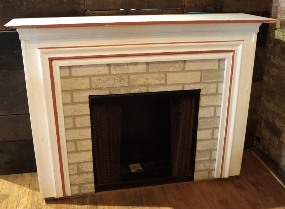 Small White Faux Fireplace with Fire Box