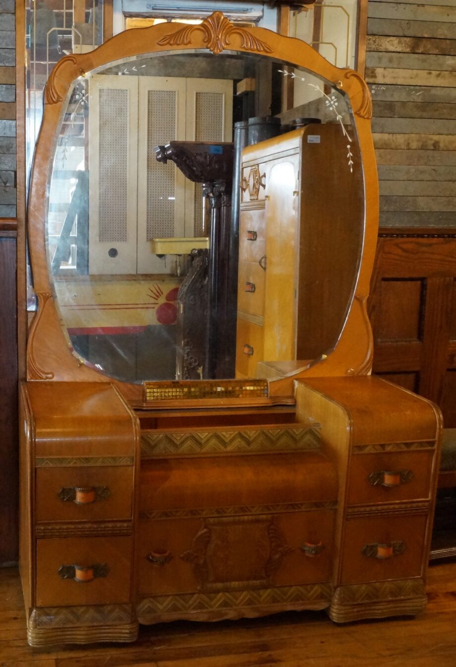 Short Waterfall Vanity with Mirror