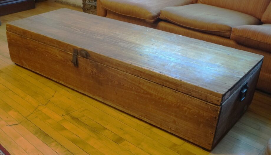 Large Antique Wooden Trunk