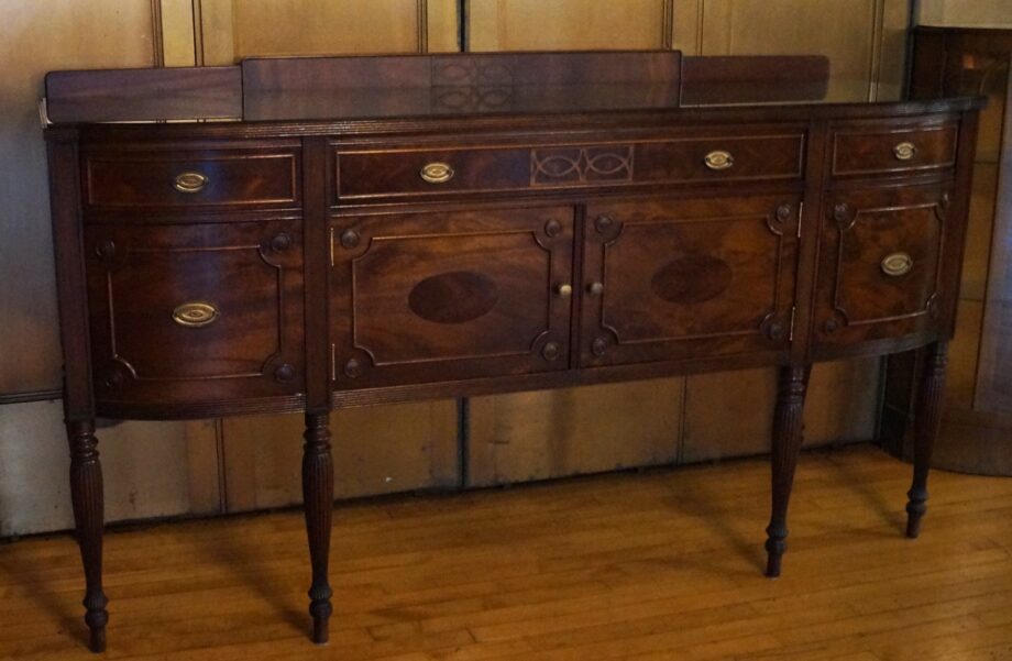 Smoky Glass Top Buffet w Oval Inlay Doors