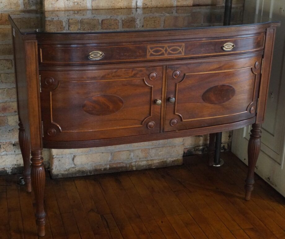 Small Smoky Glass Top Buffet w Engravings