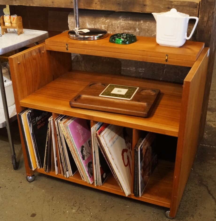 Teak Record Player/Storage Cabinet