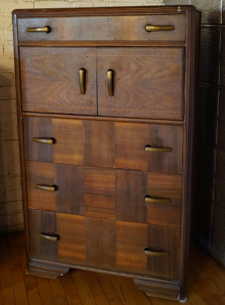 4 Drawer 2 Door Checkered Tall Boy Dresser