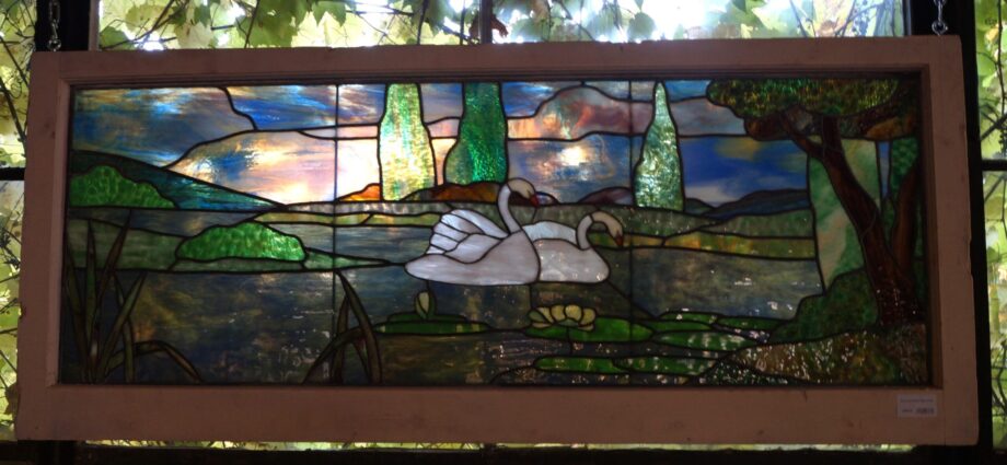 Scenic Swans Stained Glass