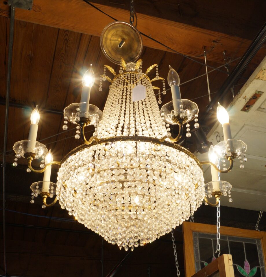 16 Lite Crystal Chandelier w Rope Prisms