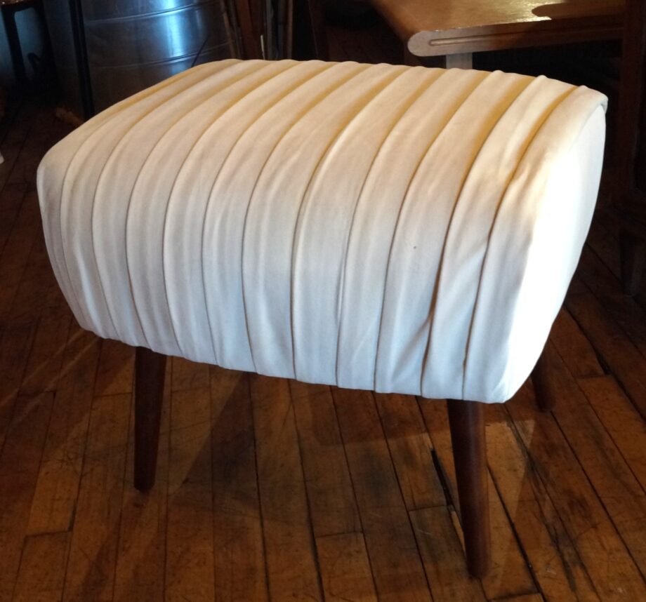 White Pleated Ottoman