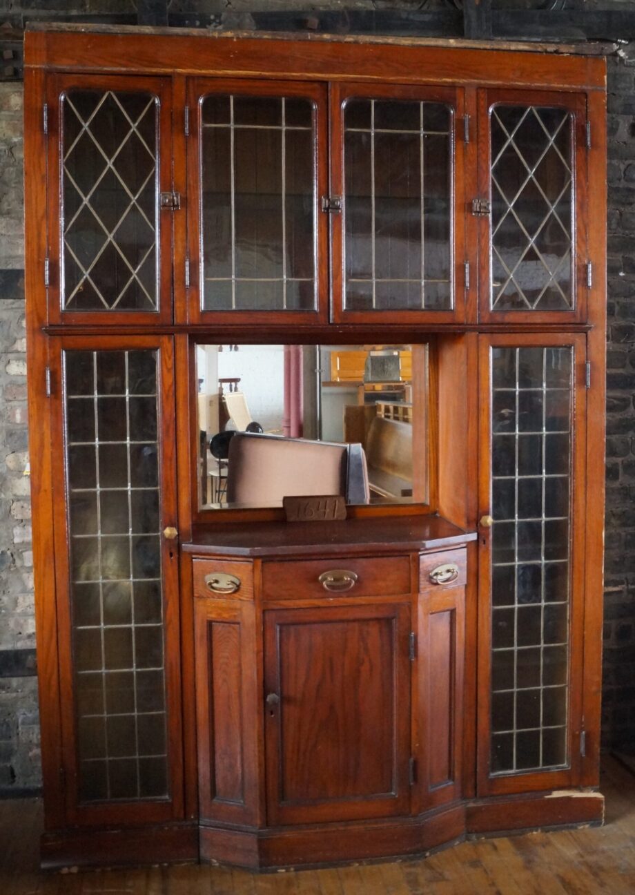 Built In Cabinet w 6 Leaded Glass Doors