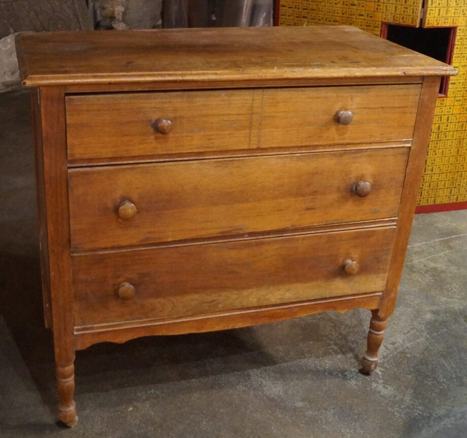 Antique Italian 3 Drawer Dresser w Casters