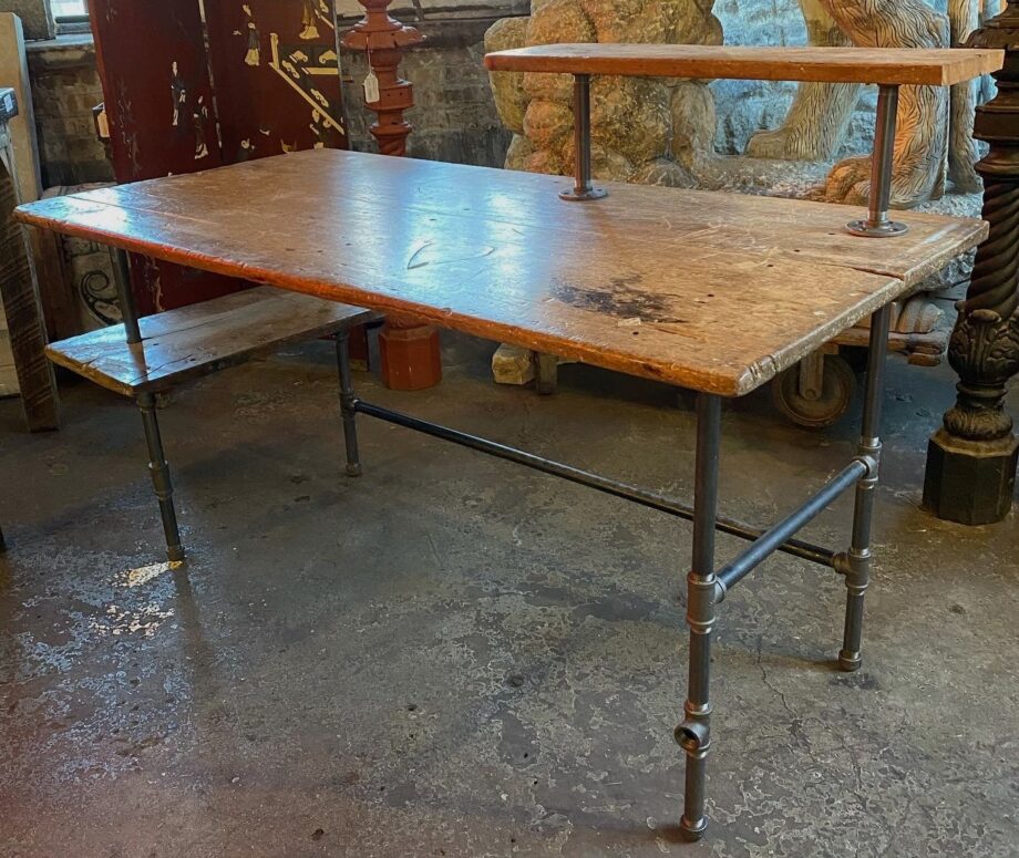 Custom Built Reclaimed Wood Desk w Shelf