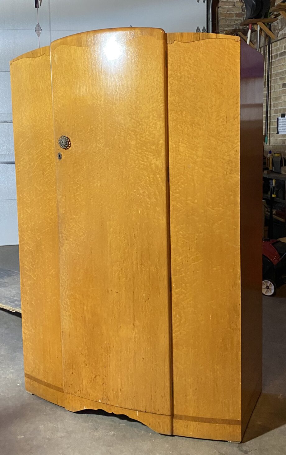 Art Deco Large Blonde Wardrobe