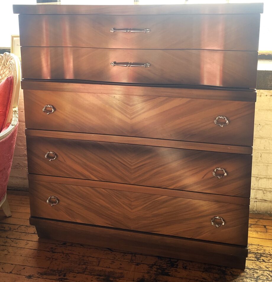 Lightwood Veneer 5 Drawer Tall Dresser