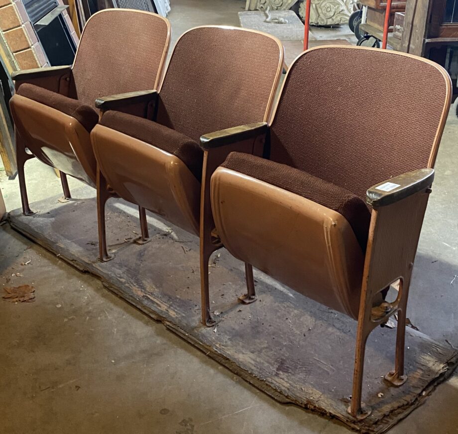 Set of 3 Burgundy Theater Seats