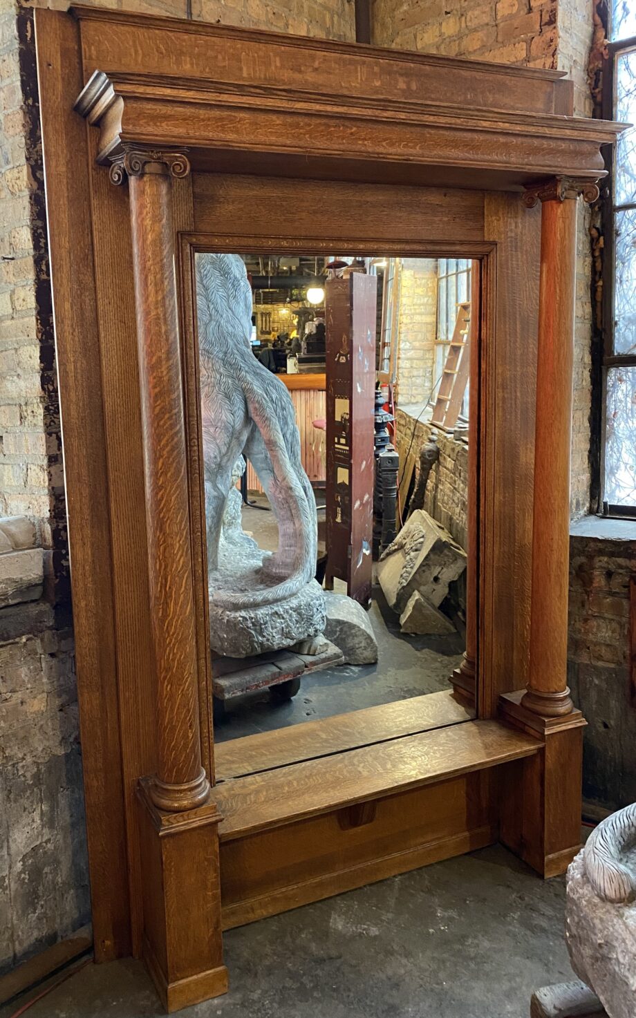 Pier Mirror w Columns and Carved Corbels