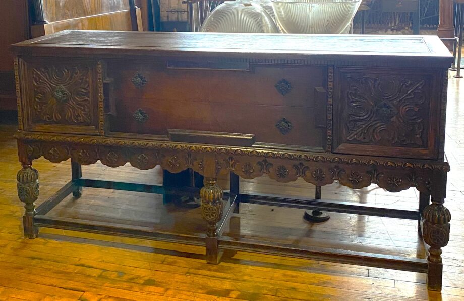 Ornate Carved 2 Door Buffet Refinished