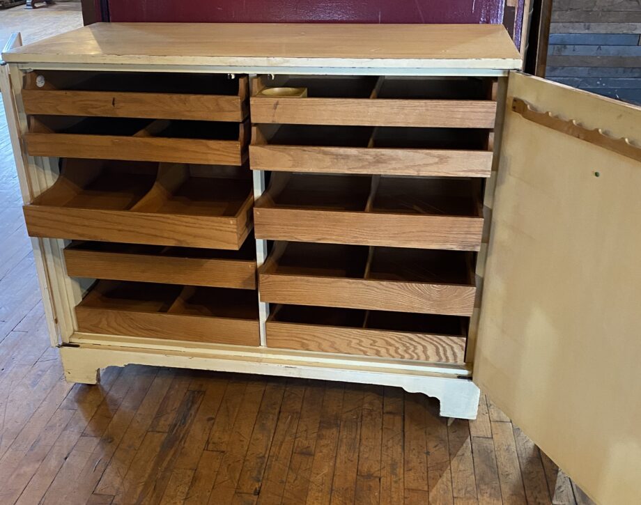 Sligh Cream Colored Cabinet w Divider Drawers