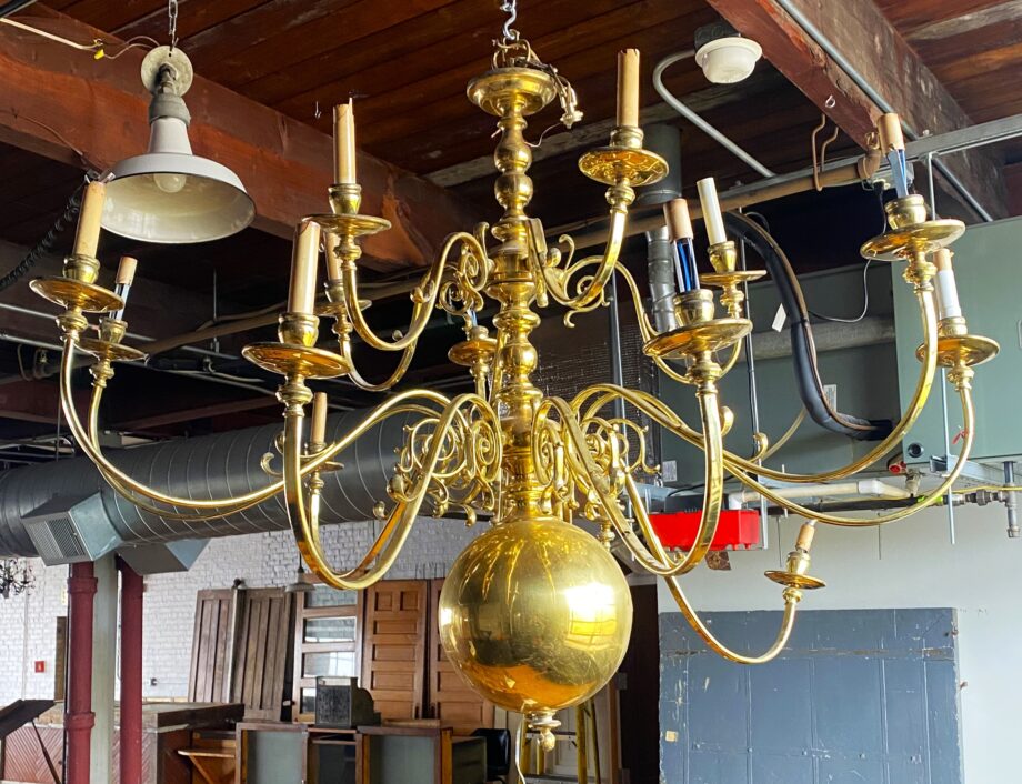 15 Lite Brass Armed Chandelier