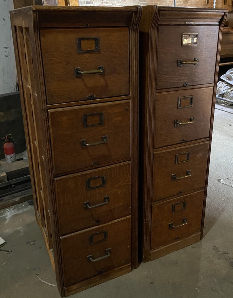 Wood Filing Cabinet w Open Side