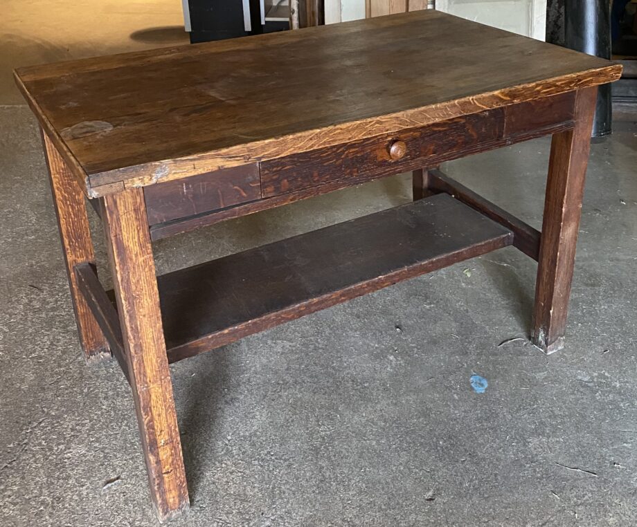 Antique Wood Work Desk w 1 Drawer