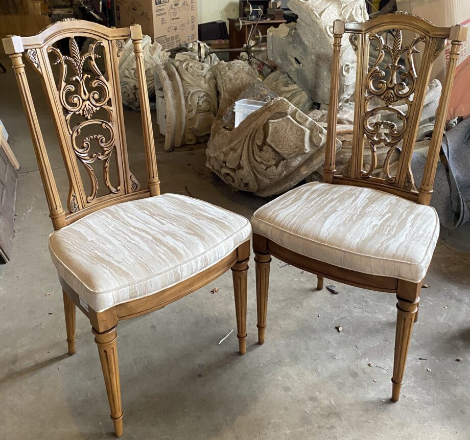 Paisley Carved Back Dining Chair w Marbled Upholstery