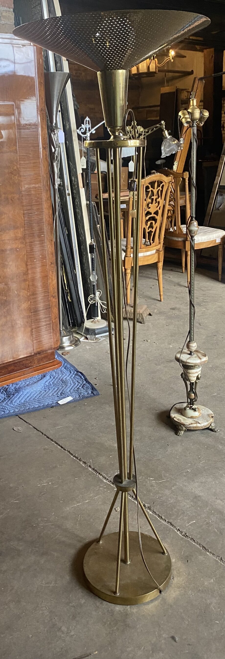 Brass Torchiere Lamp