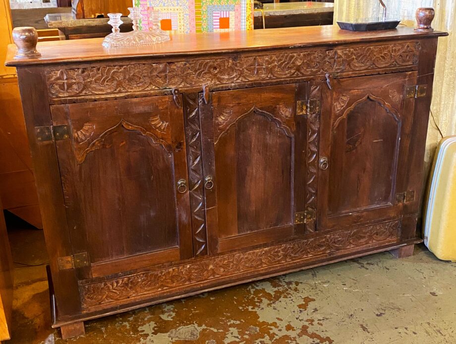 Short Ornate Carved 3 Door Buffet