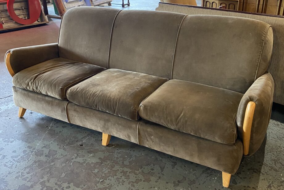 Green Haywood Wakefield Style MCM Couch