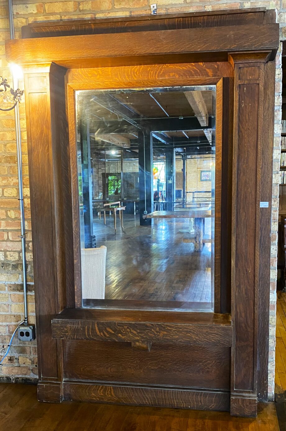 Burled Wood Pier Mirror w Square Columns