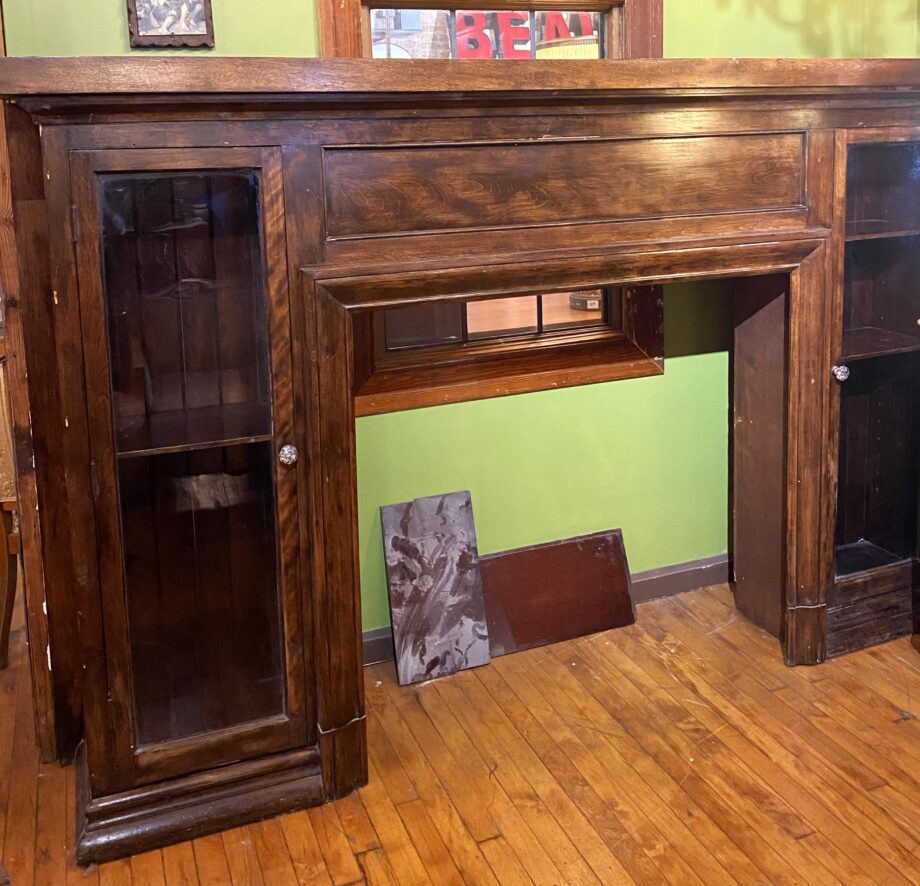 Built in Fireplace Hutch w Glass Doors