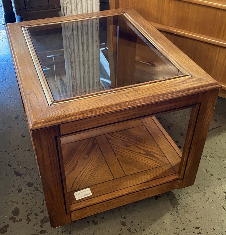 2 Tier Side Table w Smoke Glass