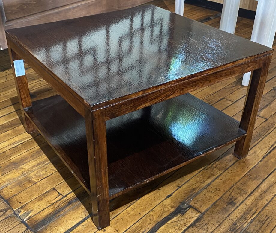 Small Red Toned Square Side Table