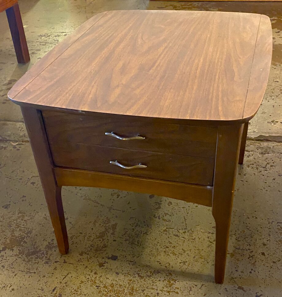 Laminate MCM Style Side Table w Drawer