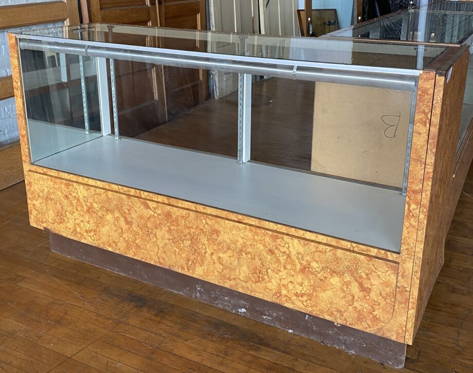 Burled Veneer Glass Top Display Case