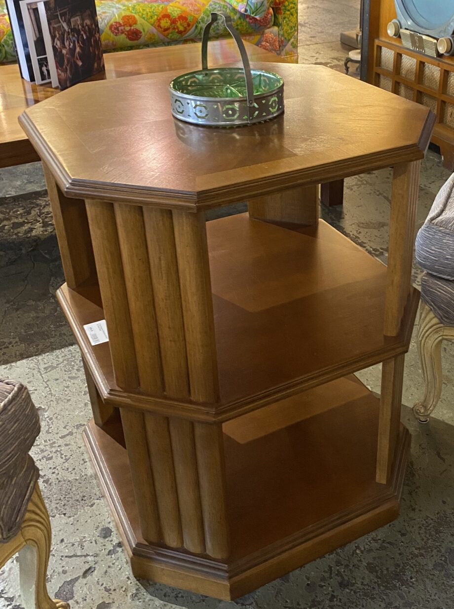 2 Tier Octagonal Sidetable W Shelf