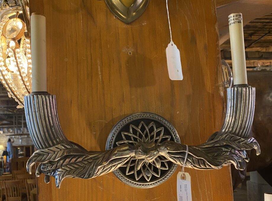 Small Two Arm Pewter Sconce