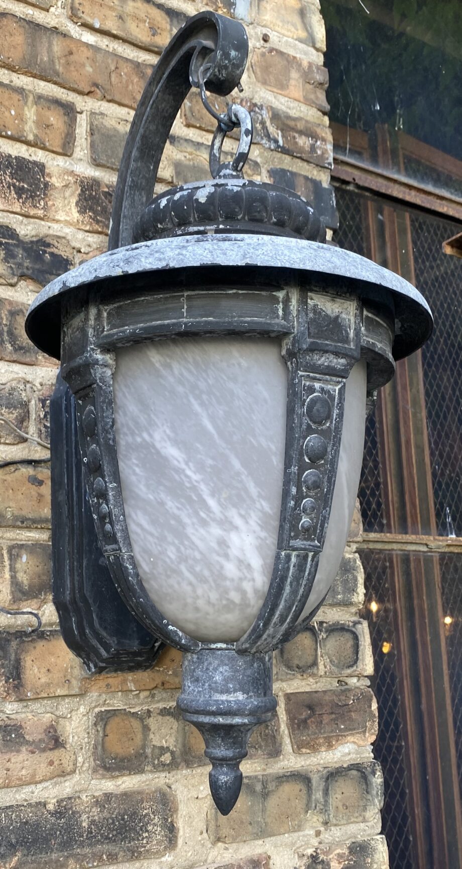 Milk Glass Acorn Outdoor Sconce