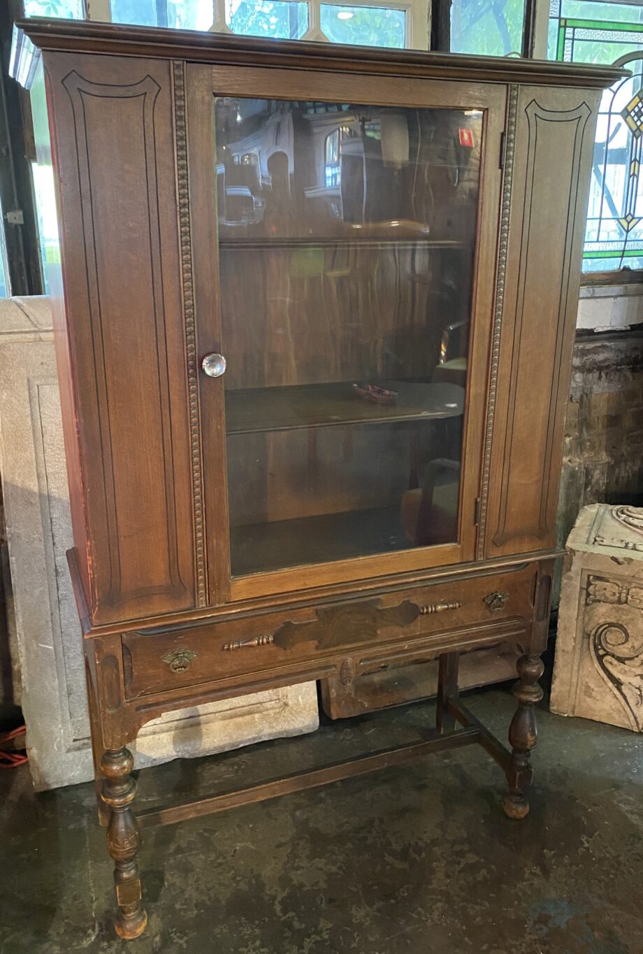 Tall Hutch w Glass Door and Drawer