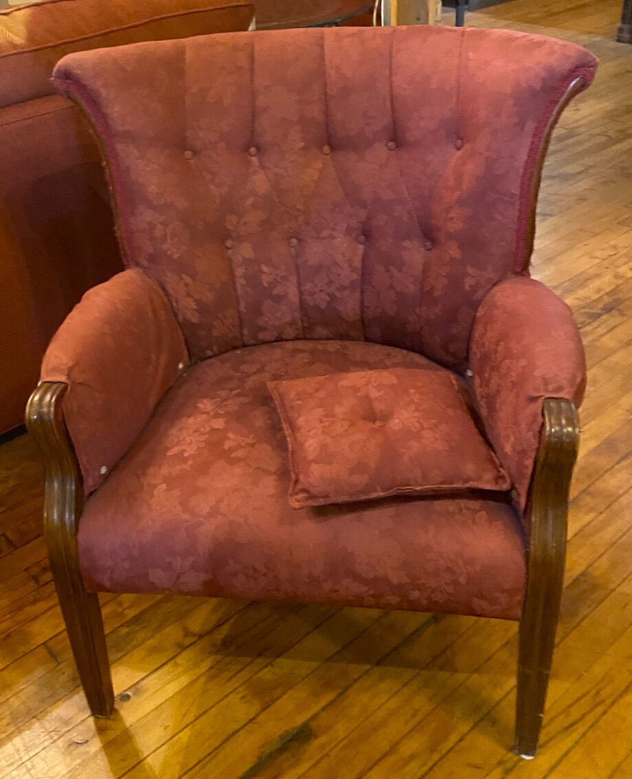 Burgundy Barrell Back Arm Chair