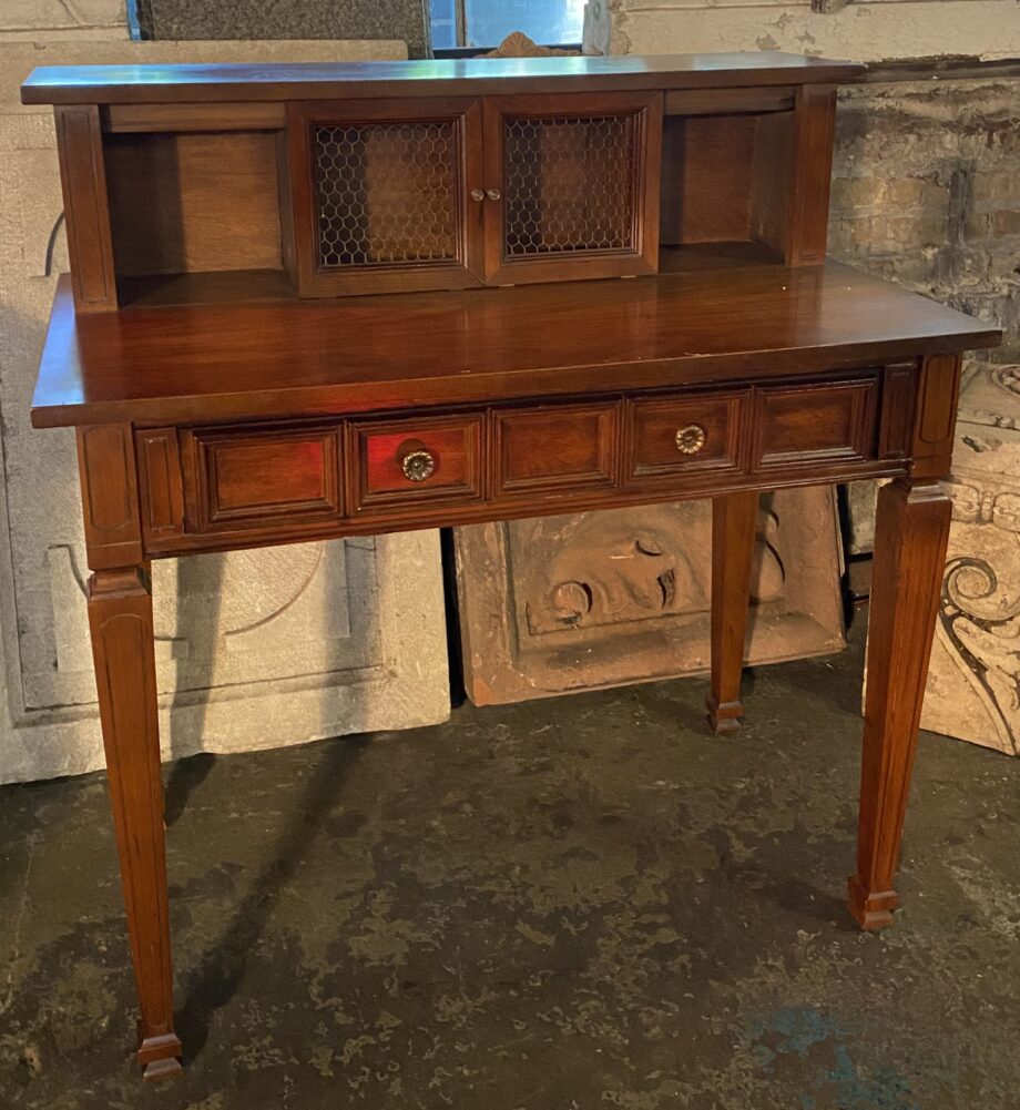 Two Tier Writing Desk w Sliding Doors