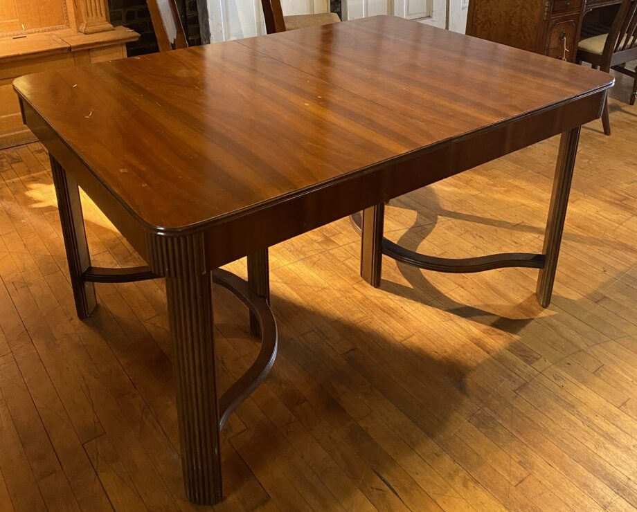 Art Deco Dining Table w Fluted Legs and Corners