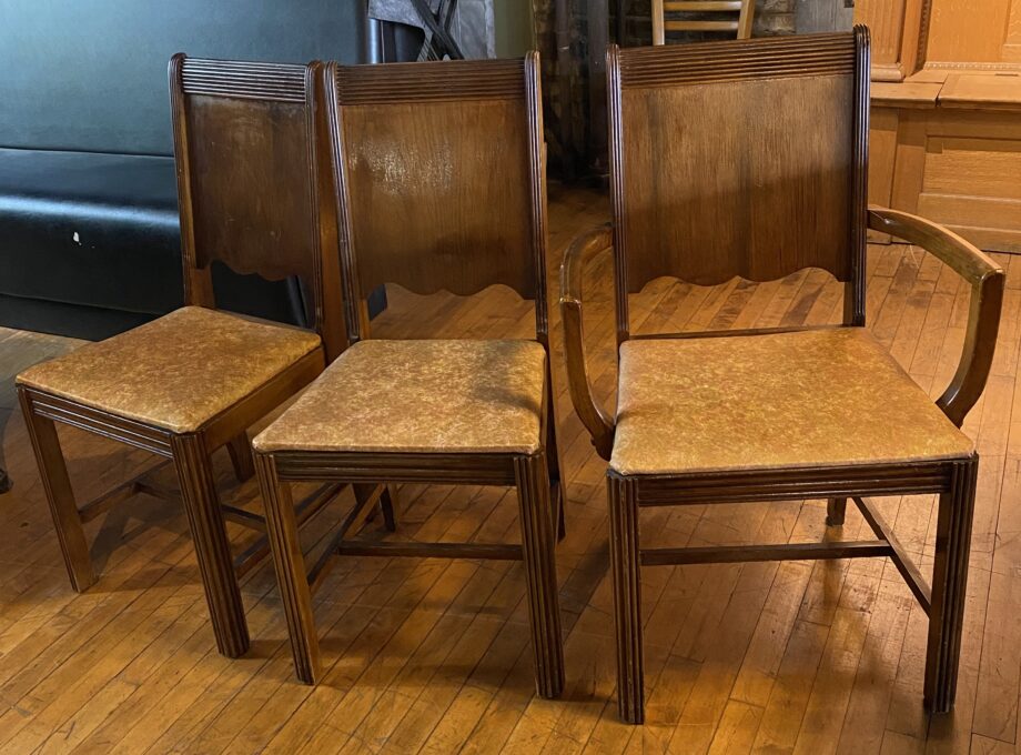 Art Deco Chair w Light Color Vinyl Seat