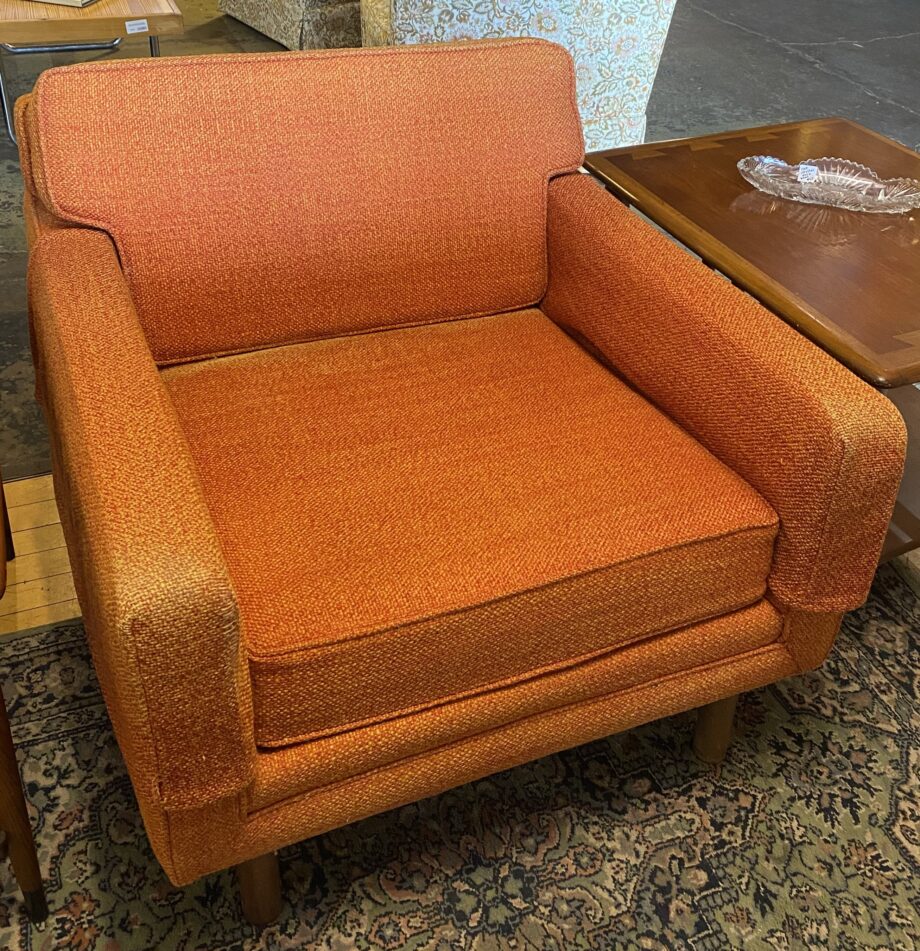 Orange Tweed MCM Arm Chair