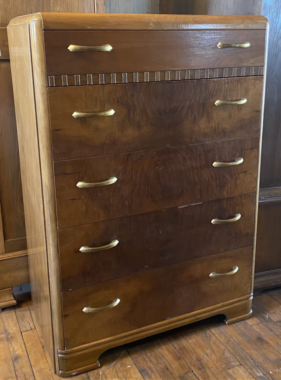 2 Tone Wood Highboy Dresser