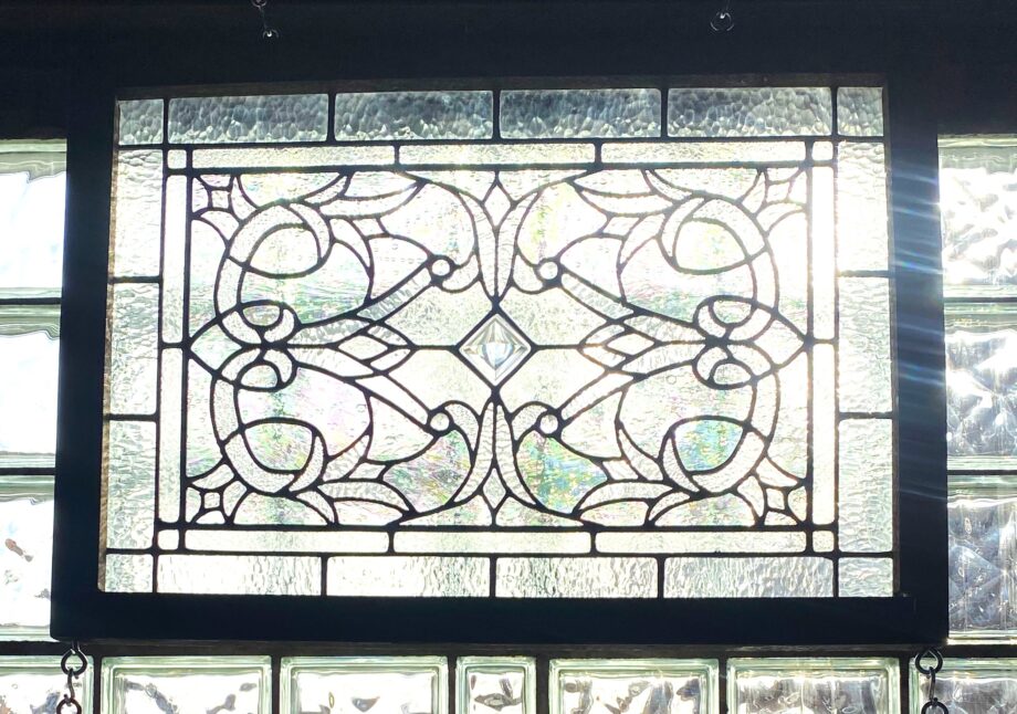 Leaded Glass w Iridescent Inner Diamond