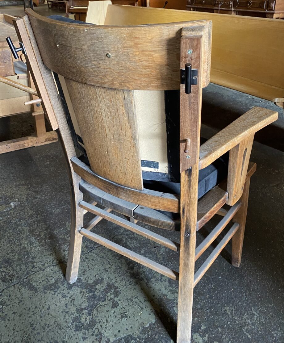 Custom  Built Mission Style Chair w Coat Hooks