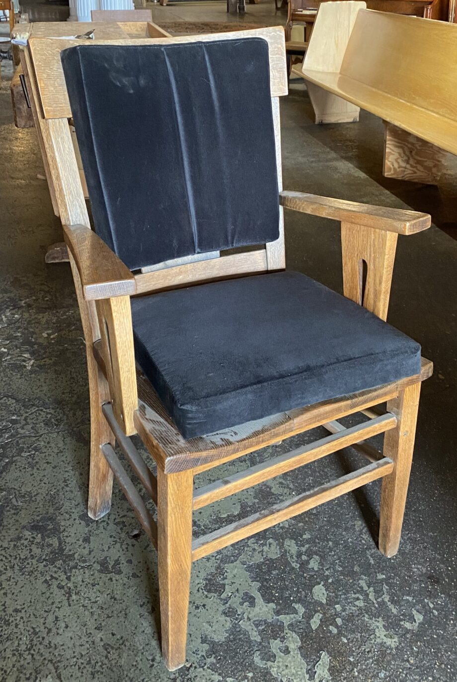 Custom  Built Mission Style Chair w Coat Hooks