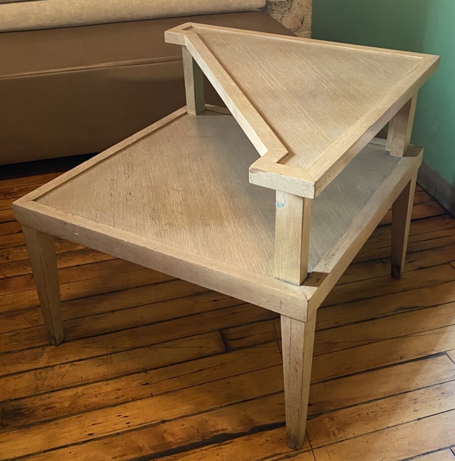 2 Tier Light Wood Corner End Table