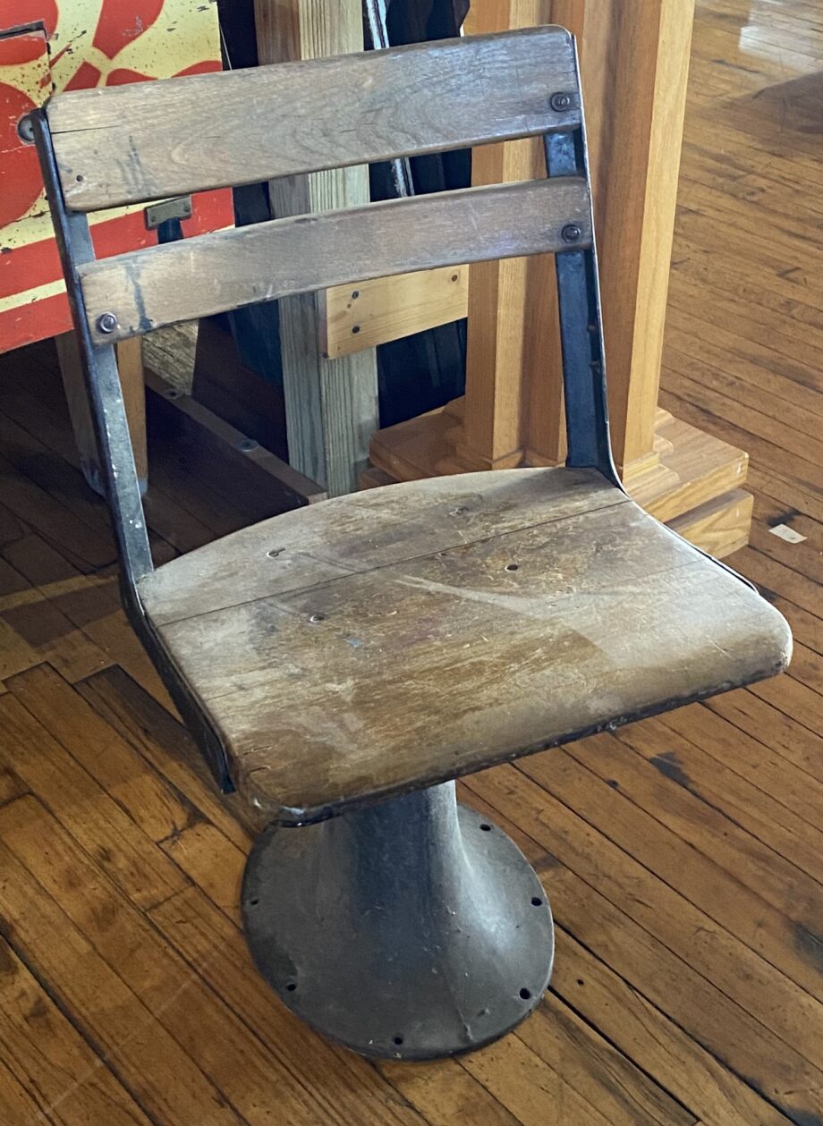 Antique Metal Base School Chair