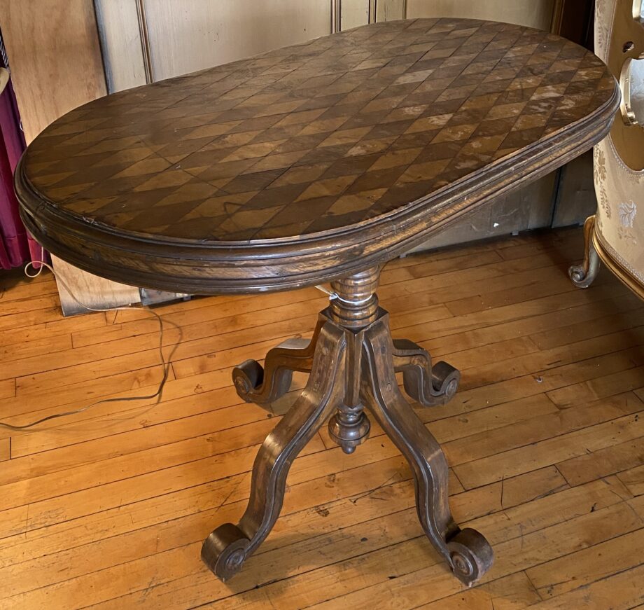 2 Tone Diamond Checkered Hall Table