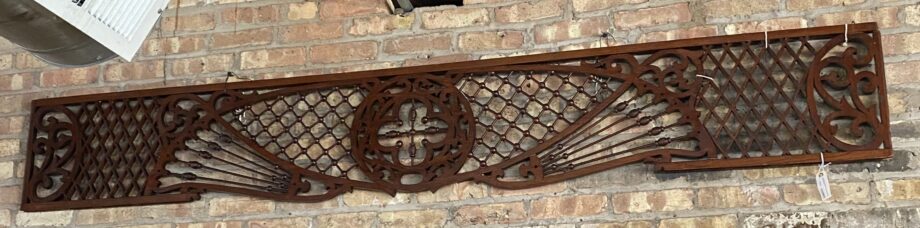 Dark Wood Lattice Transom w Clover