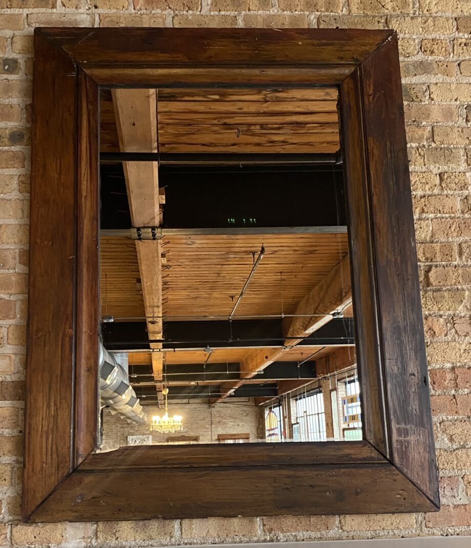 Large Antique Mirror w Wood Frame